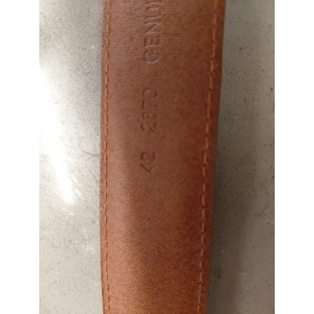 Mens Brighton Salina Taper Silver & Brown Leather Belt Size 42 Vtg Casual